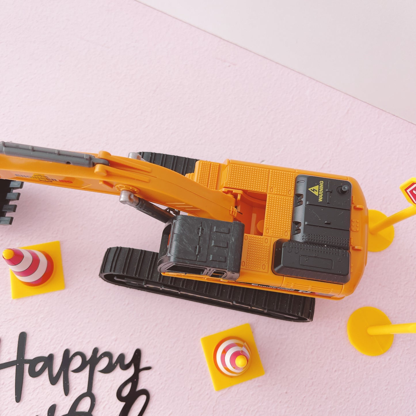 Digger Construction Site Cake Topper Decorations Set - 7 Pieces