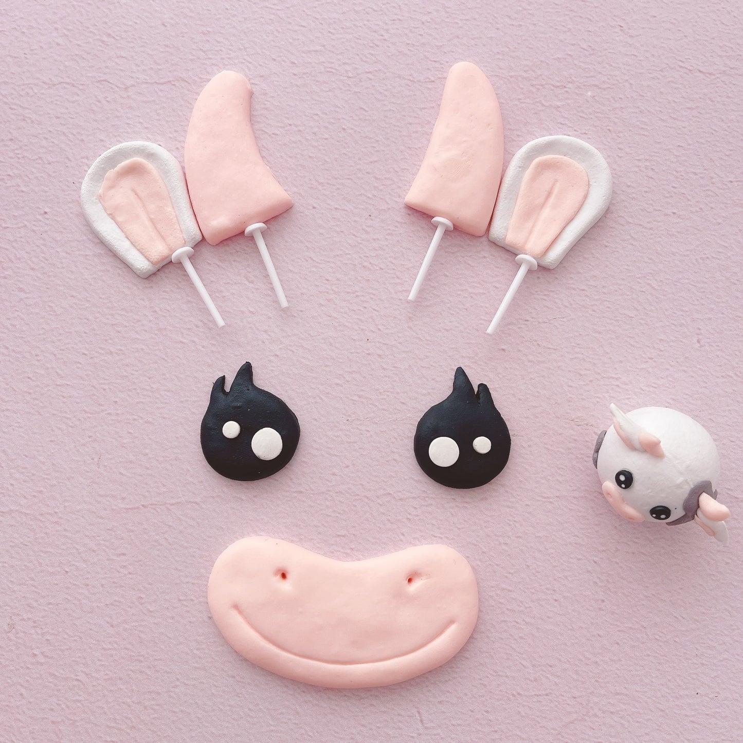 Cute Cow Kit Cake Topper Set  of 8 Pieces