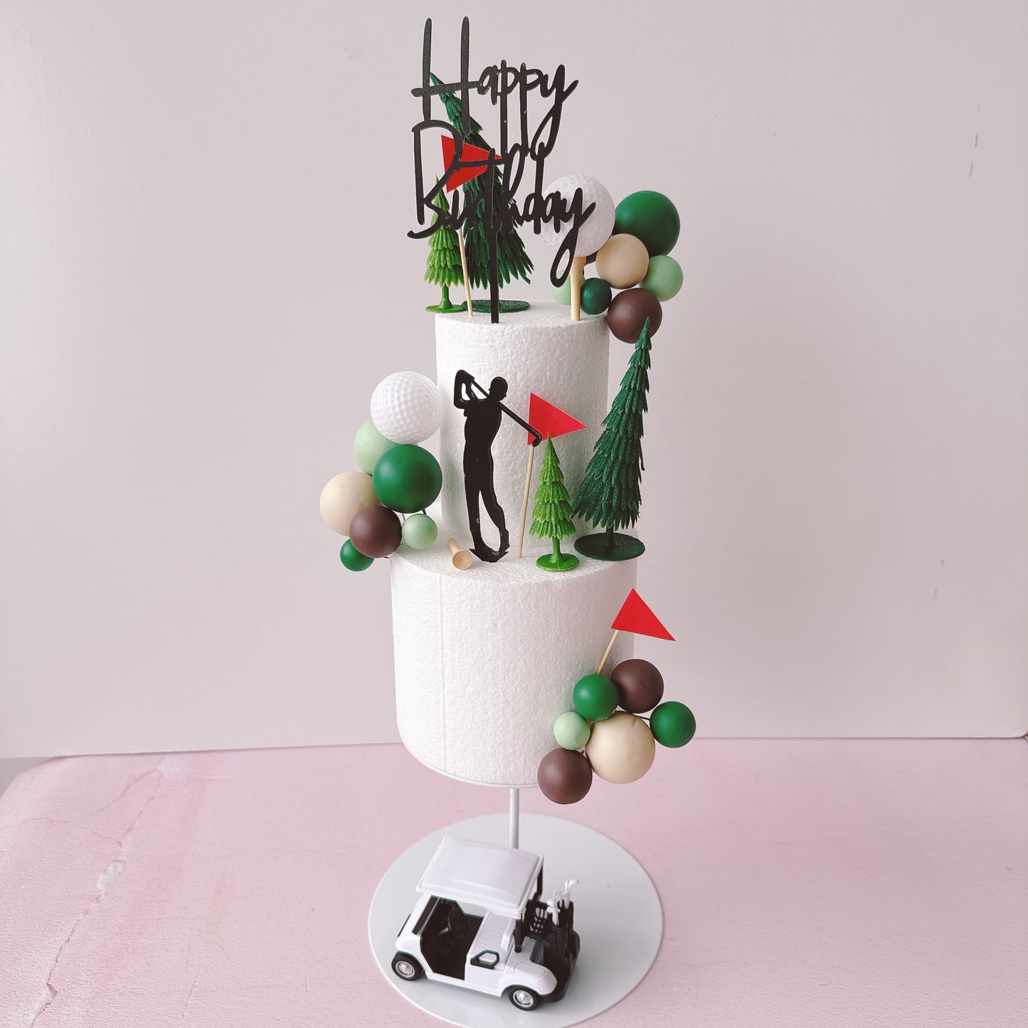 Golf Cart Cake Topper Decorations Set - 33 Pieces