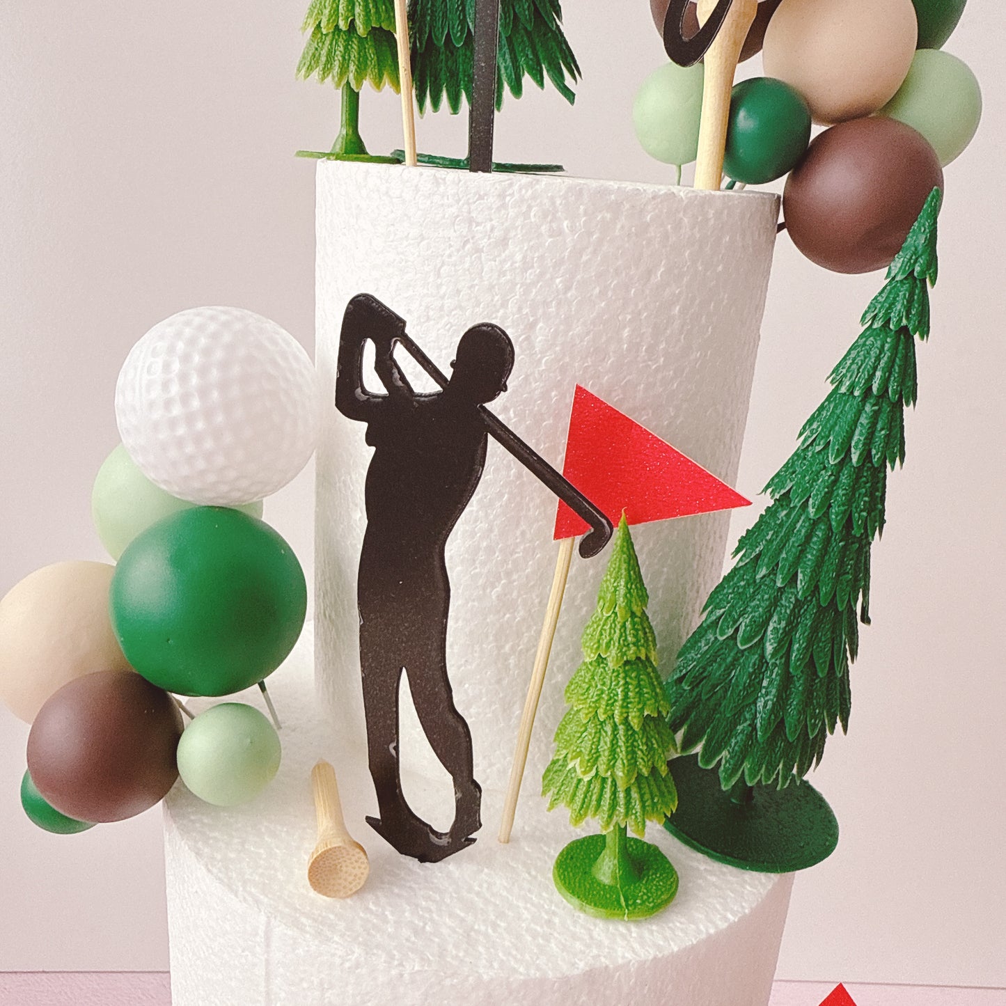 Golf Cart Cake Topper Decorations Set - 33 Pieces