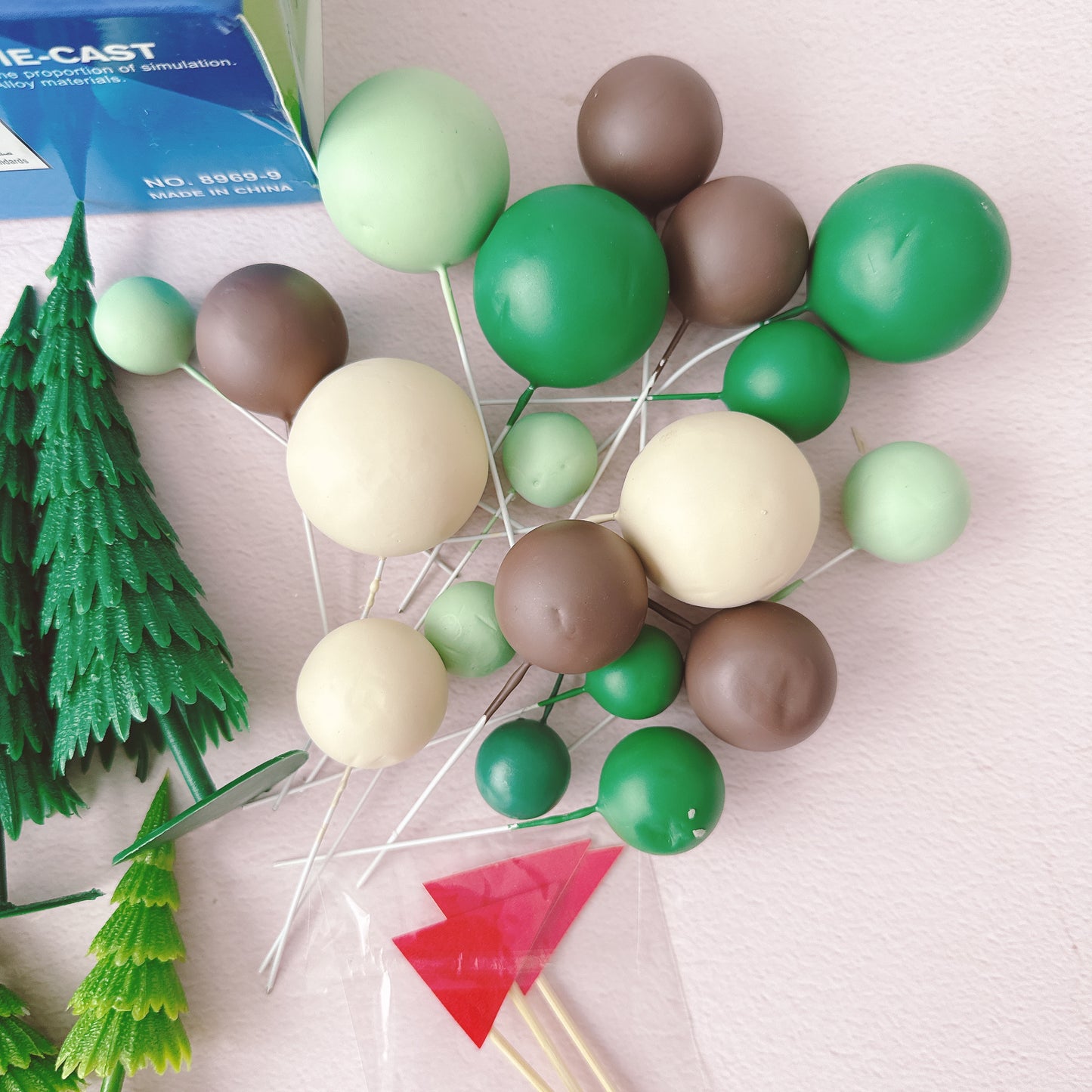 Golf Cart Cake Topper Decorations Set - 33 Pieces