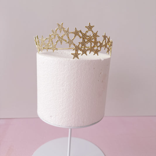 Star Diamante Crown Tiara Cake Topper
