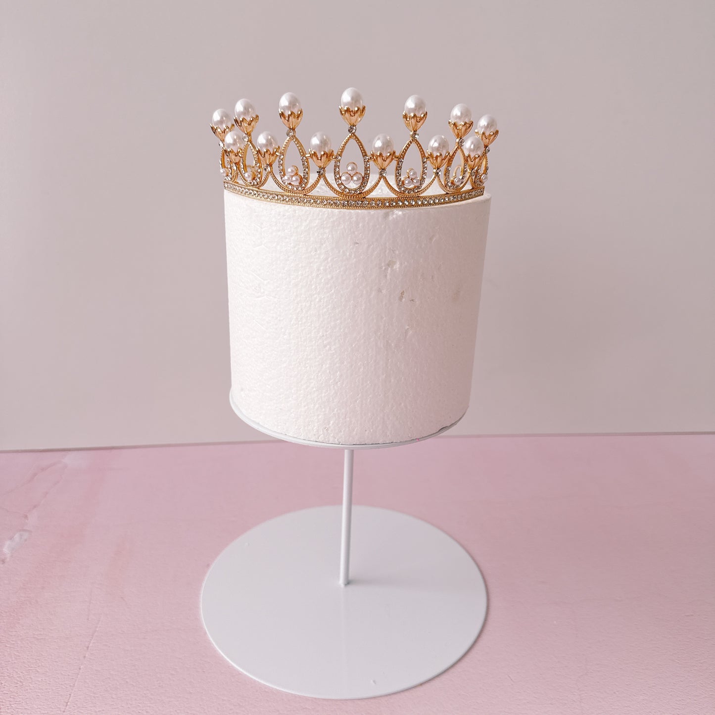 Pearl and Diamante Crown Tiara Cake Topper