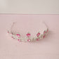 Pink and Silver Diamante Crown Tiara Cake Topper