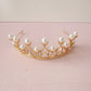 Pearl and Diamante Crown Tiara Cake Topper
