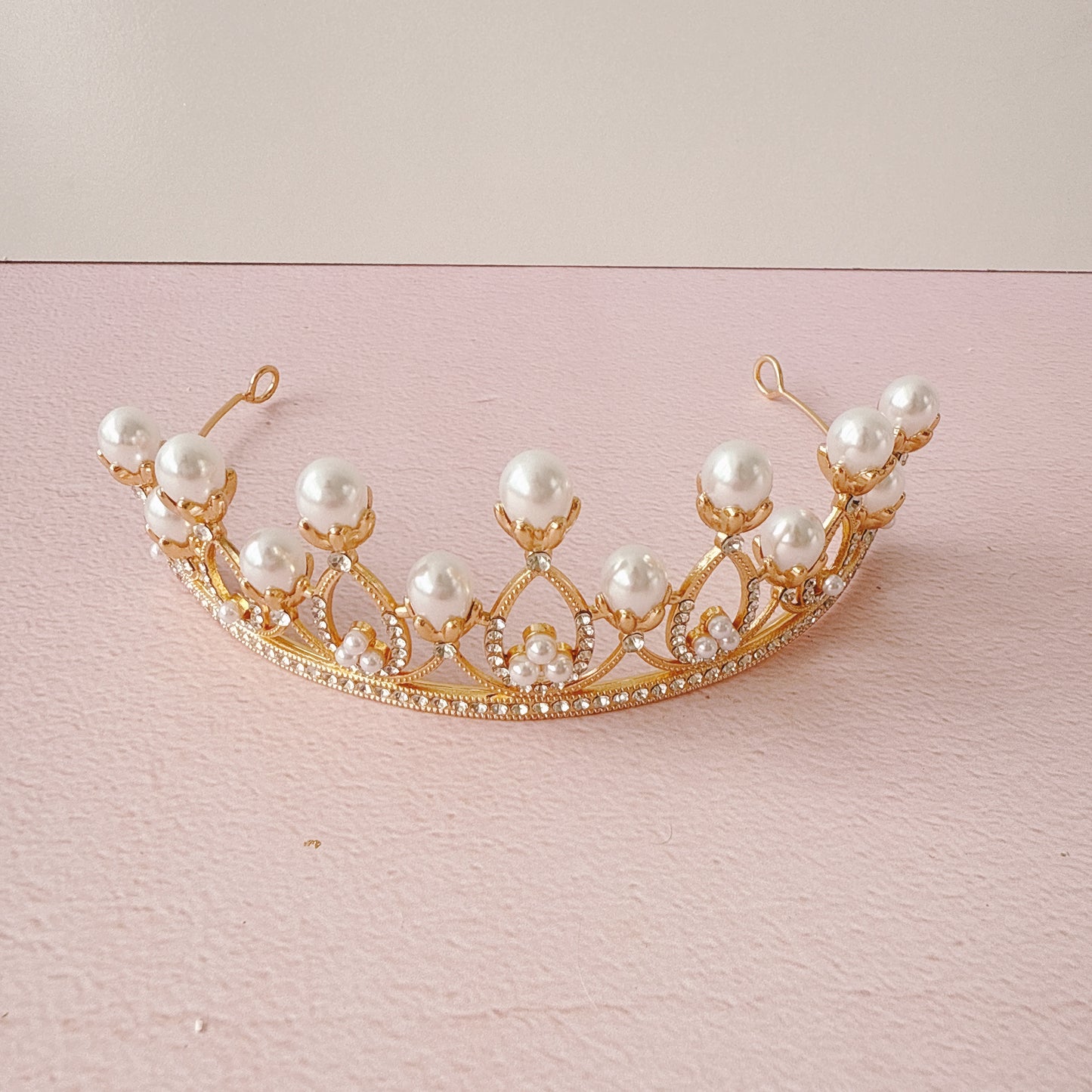 Pearl and Diamante Crown Tiara Cake Topper
