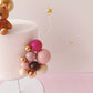 Blush Teddy Bear Cake Topper Decorations Set - 30 Pieces