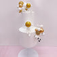 Spacemen Cake Topper Decorations Gold Set - 24 Pieces