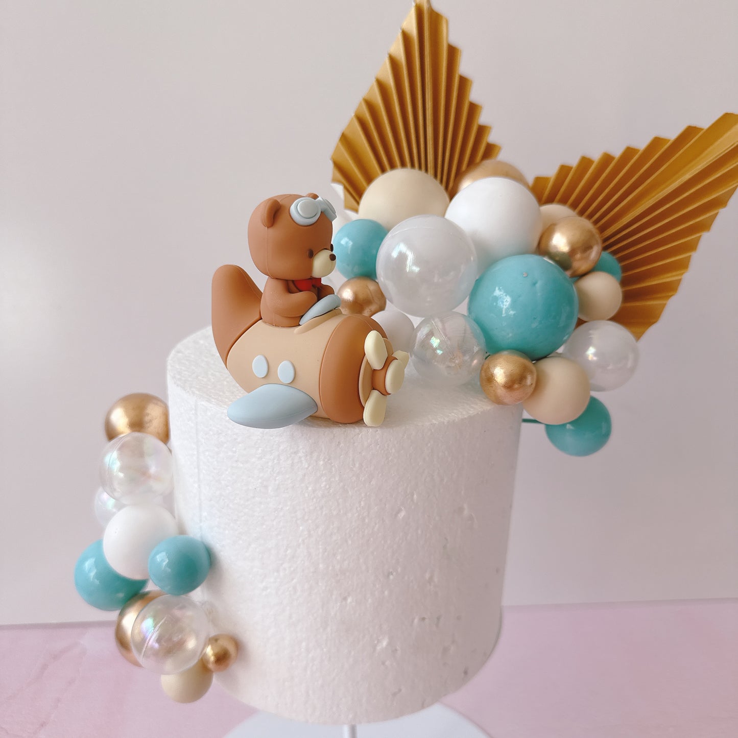 Airplane Teddy Bear Cake Topper Decorations Set - 33 Pieces