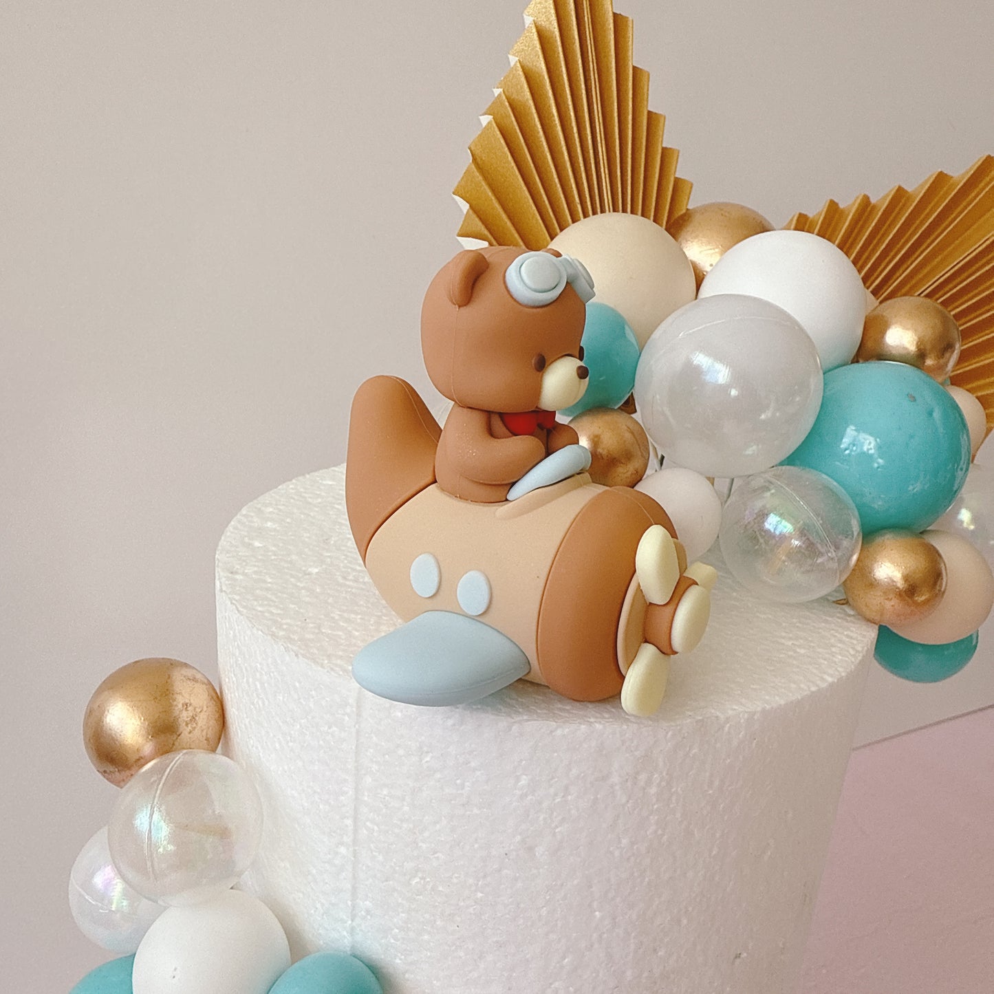 Airplane Teddy Bear Cake Topper Decorations Set - 33 Pieces