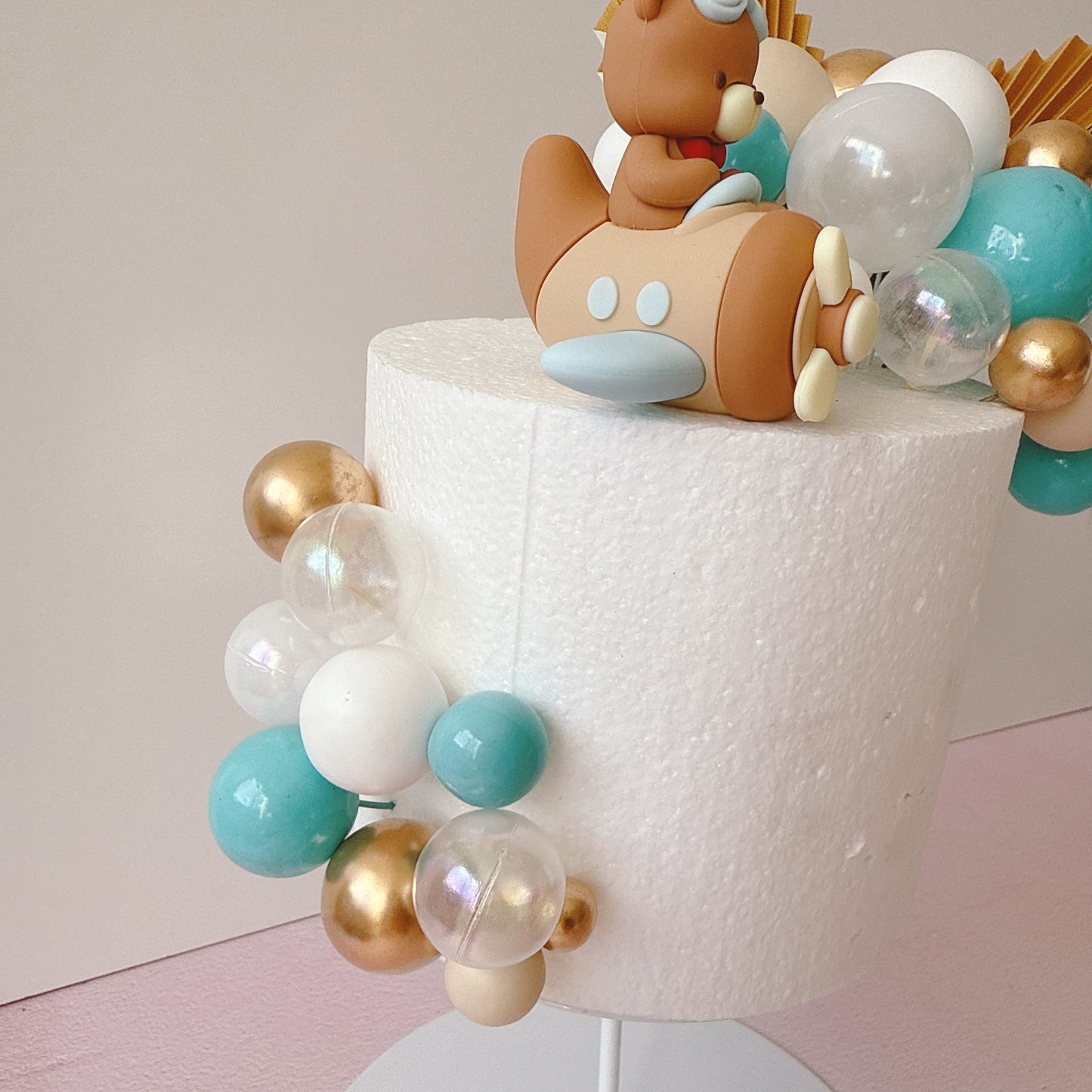 Airplane Teddy Bear Cake Topper Decorations Set - 33 Pieces