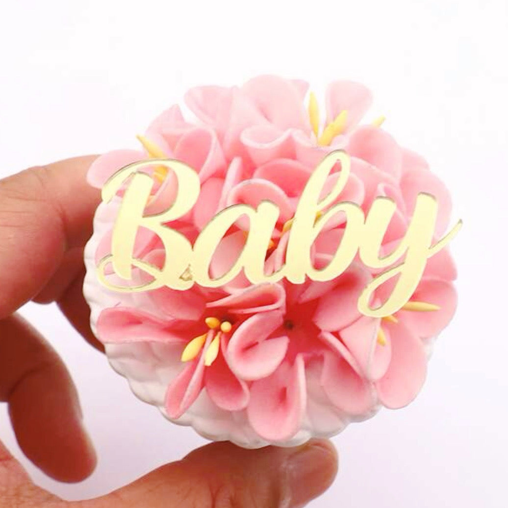 Baby Acrylic Cupcake or Bento Topper - Various Colours