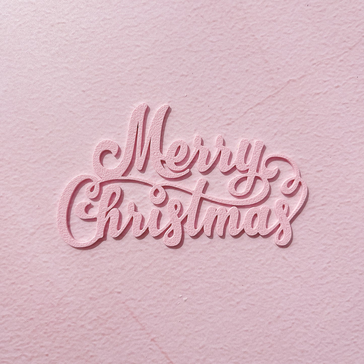 Merry Christmas Topper/Fropper - Pink  - 9cm