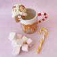 Gingerbread Mug with Mini Gingerbread House and Marshmallows Gift Set