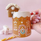 Gingerbread Mug with Mini Gingerbread House and Marshmallows Gift Set