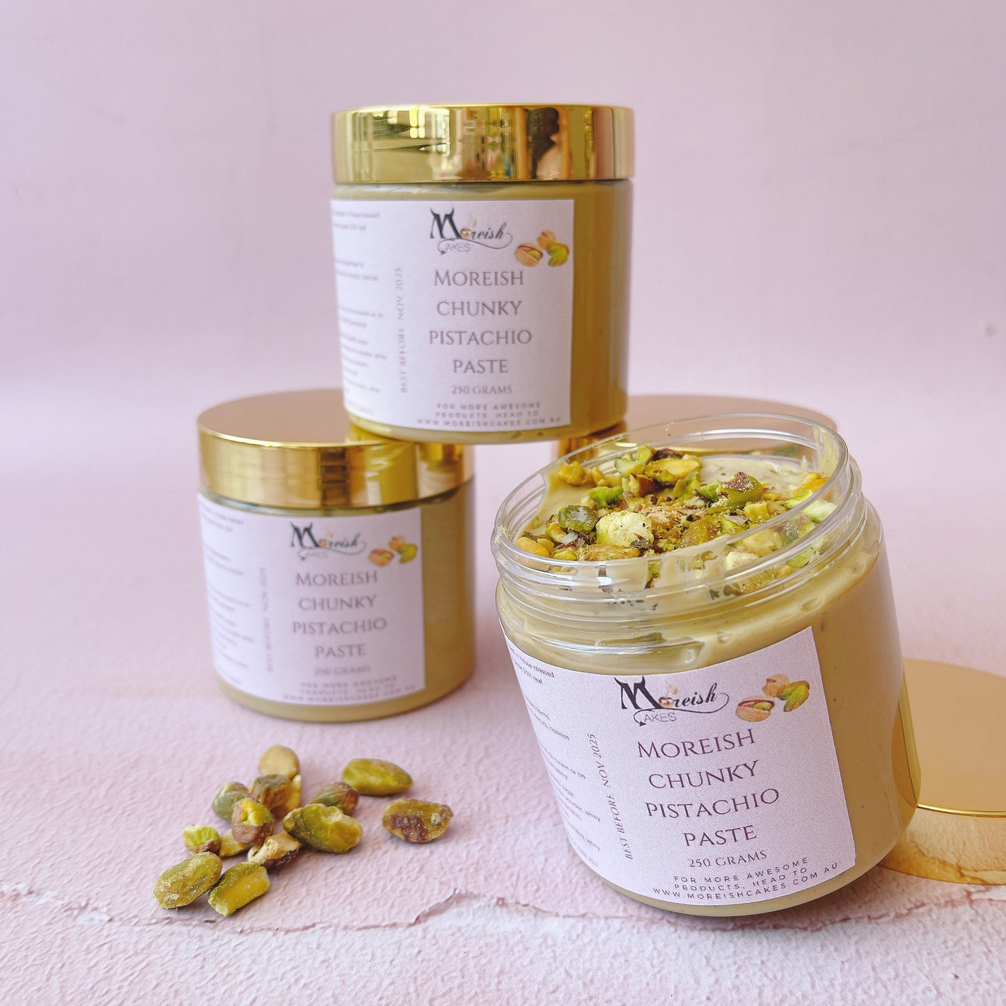 More Crunchy Chunky Pistachio Paste 250gram Jar 25%