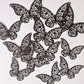 Matt Black Butterflies Card Stock. Pack of 12 - 3 sizes here pack