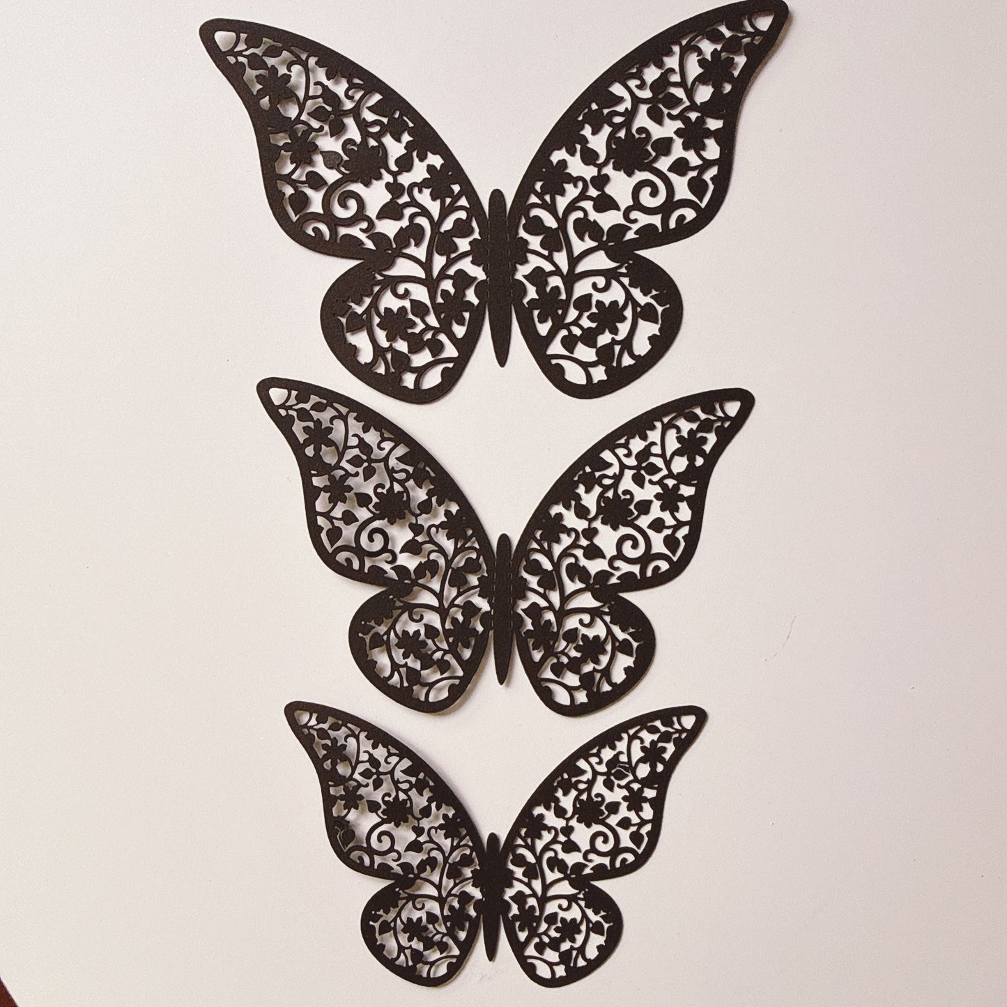 Matt Black Butterflies Card Stock. Pack of 12 - 3 sizes here pack
