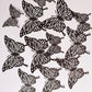 Gloss Black Butterflies Card Stock. Pack of 12 - 3 sizes here pack