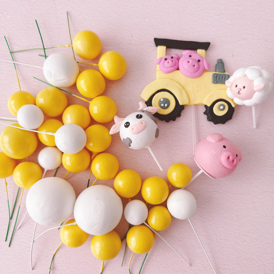 Cute Farm Animal Cake Topper Decorations - 31 Pieces
