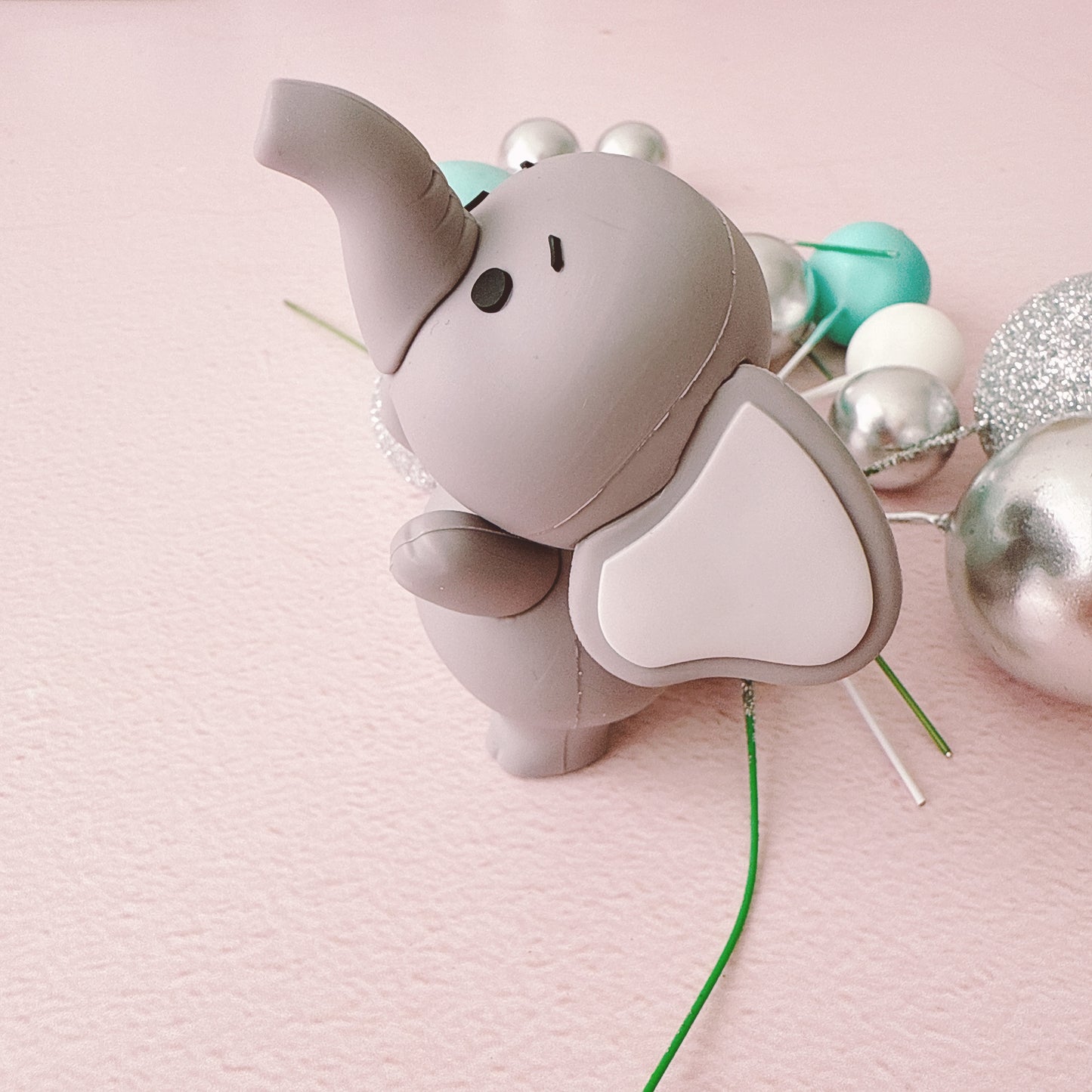 Cute Elephant Cake Topper Decorations Set - 20 Pieces