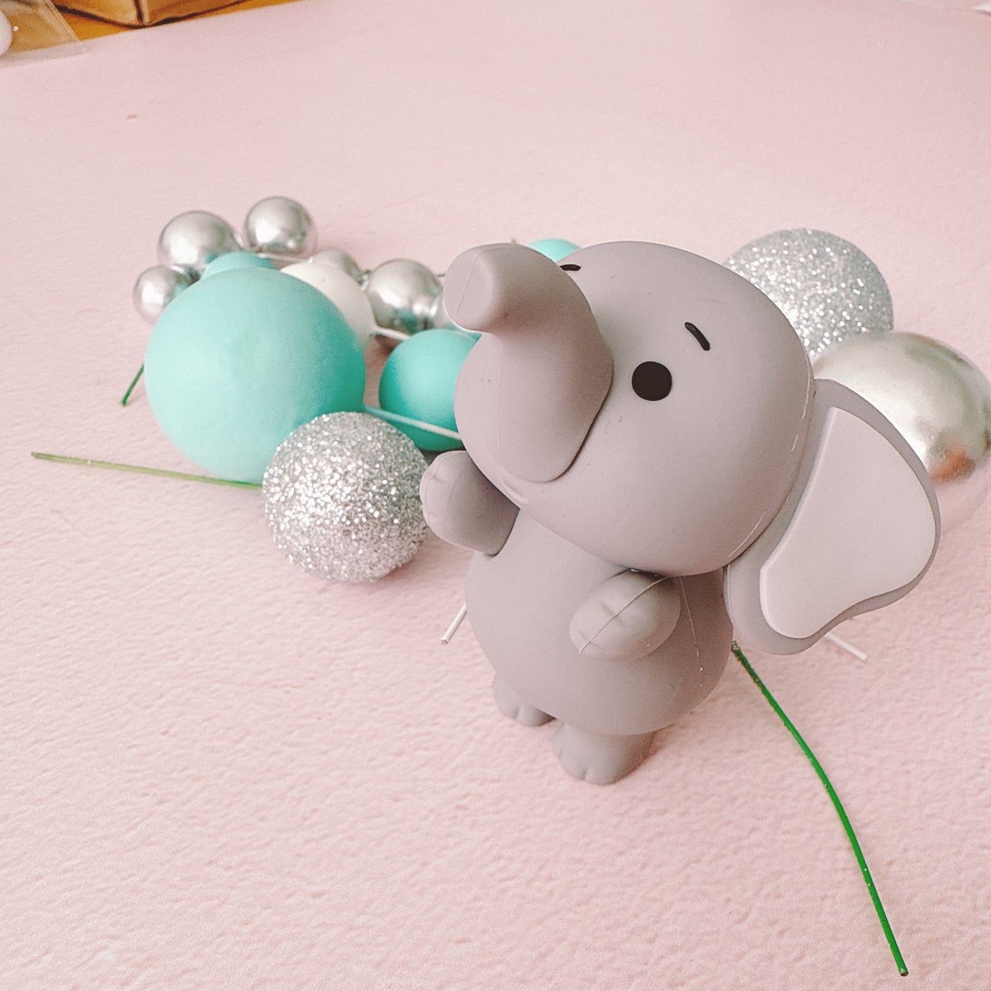 Cute Elephant Cake Topper Decorations Set - 20 Pieces