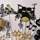 Music Drum Cake Topper Decorations Set - 29 Pieces