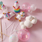 Unicorn Balloon Cake Topper Decorations Set - 17 Pieces