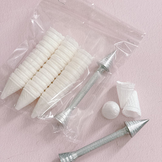 Wafer Waffle Cones for Edible Buttercream Rose Buds Plus Cone Holder - Pack of 35