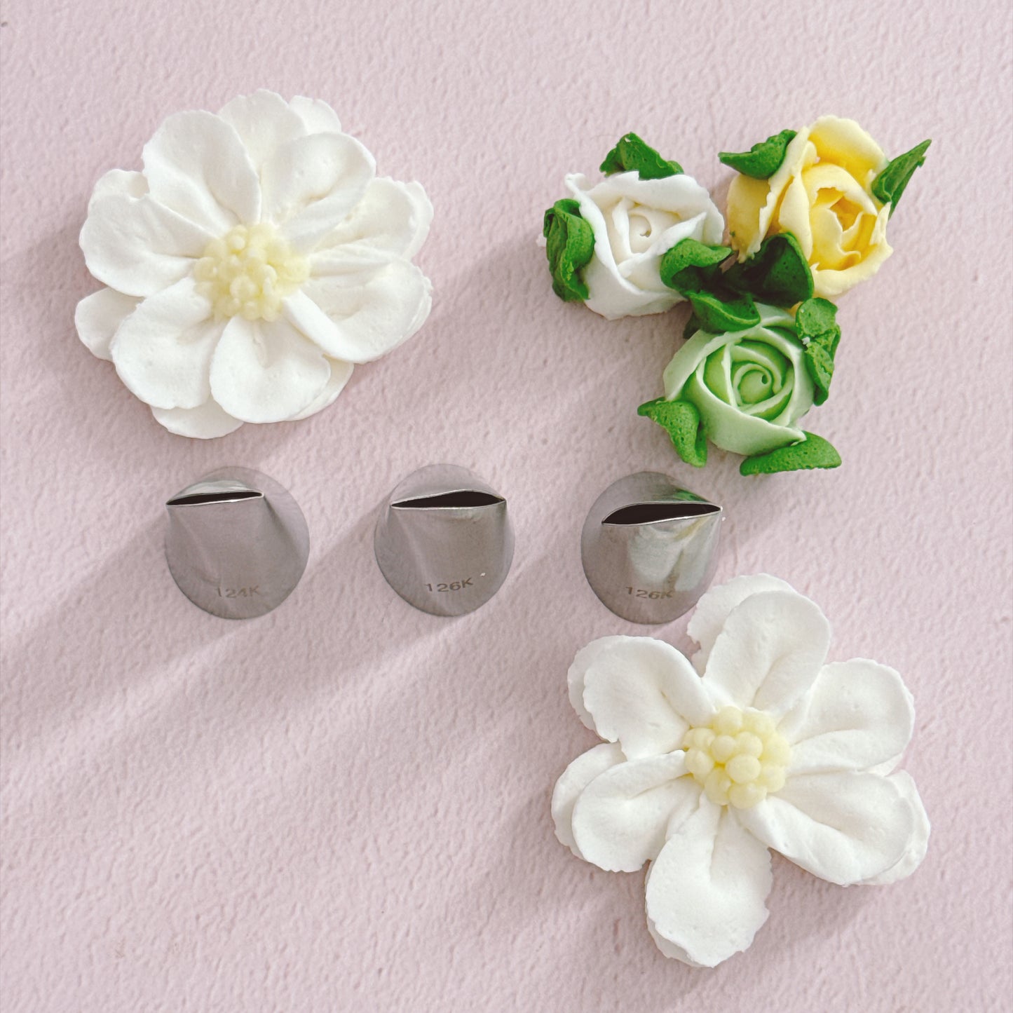 Set of 3 Fine Petal Piping Tips - 124K, 125K & 126K