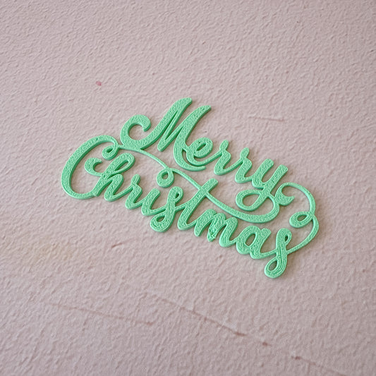 Merry Christmas Cupcake Toppers - Pastel Mint Green - 5.5cm - Pack of 6