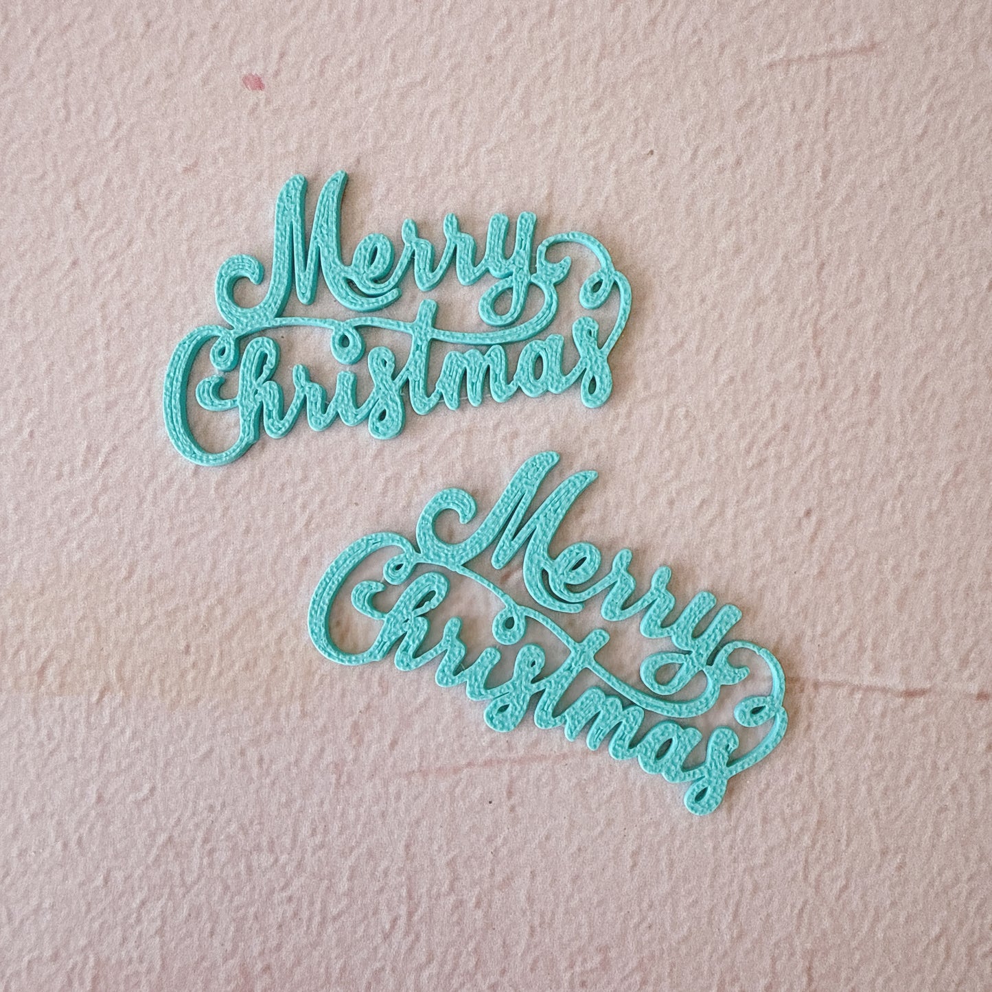 Merry Christmas Cupcake Toppers - Pastel Blue - 5.5cm - Pack of 6
