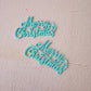 Merry Christmas Cupcake Toppers - Pastel Blue - 5.5cm - Pack of 6