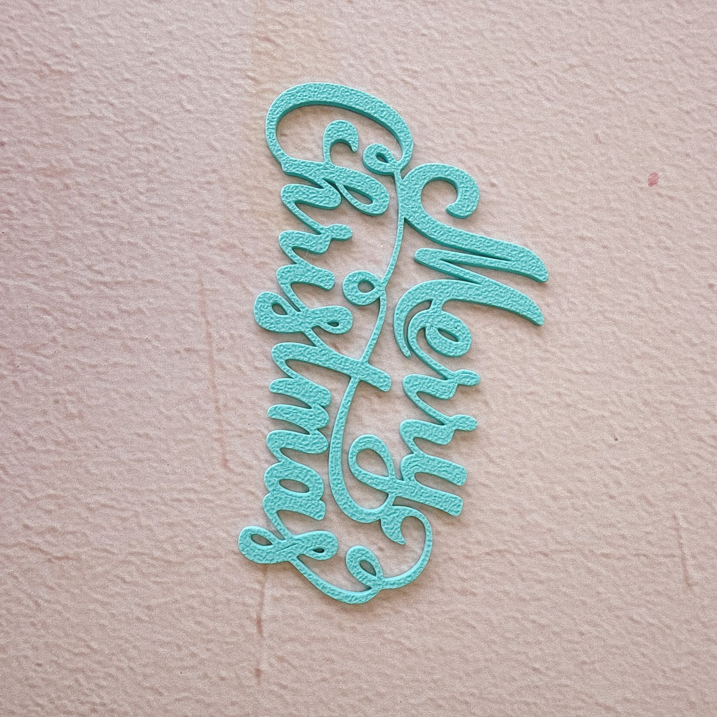 Merry Christmas Topper/Fropper - Pastel Sky Blue  - 9cm