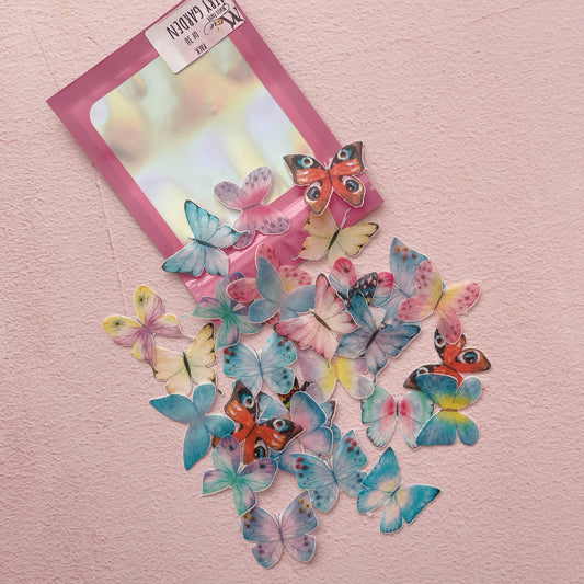 Edible Wafer Paper Butterflies Fairy Garden Mixed Colours - 30 PreCut