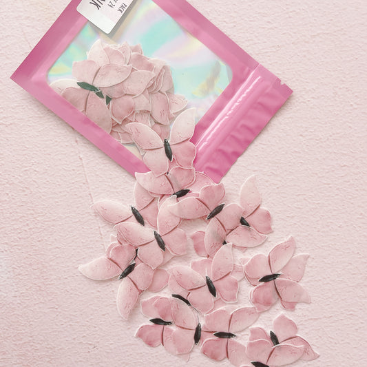 Wafer Paper Butterflies Vintage Pink Pack of 24