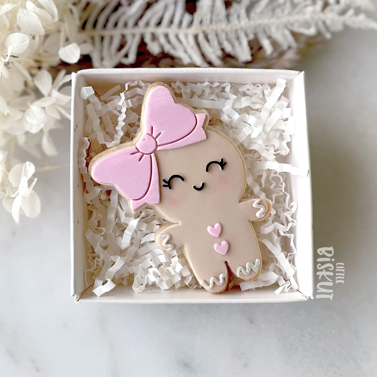 Gingerbread Girl with Bow Cutter & Debosser Set (Little Biskut)