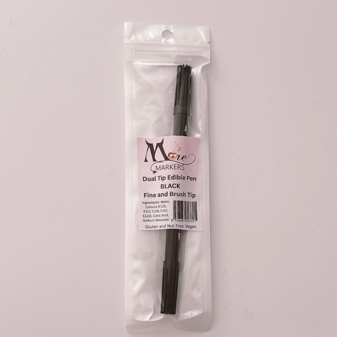 More Marker - Black - Double Ended Food Marker Pen - Brush Tip and Fine Tip