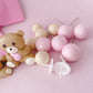 Baby Pink Teddy Bears Cake Topper Decorations Set - 20 Pieces