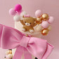 Baby Pink Teddy Bears Cake Topper Decorations Set - 20 Pieces