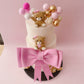 Baby Pink Teddy Bears Cake Topper Decorations Set - 20 Pieces