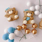 Blue Teddy Bears Cake Topper Decorations Set - 19 Pieces