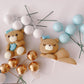 Blue Teddy Bears Cake Topper Decorations Set - 19 Pieces