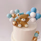 Blue Teddy Bears Cake Topper Decorations Set - 19 Pieces