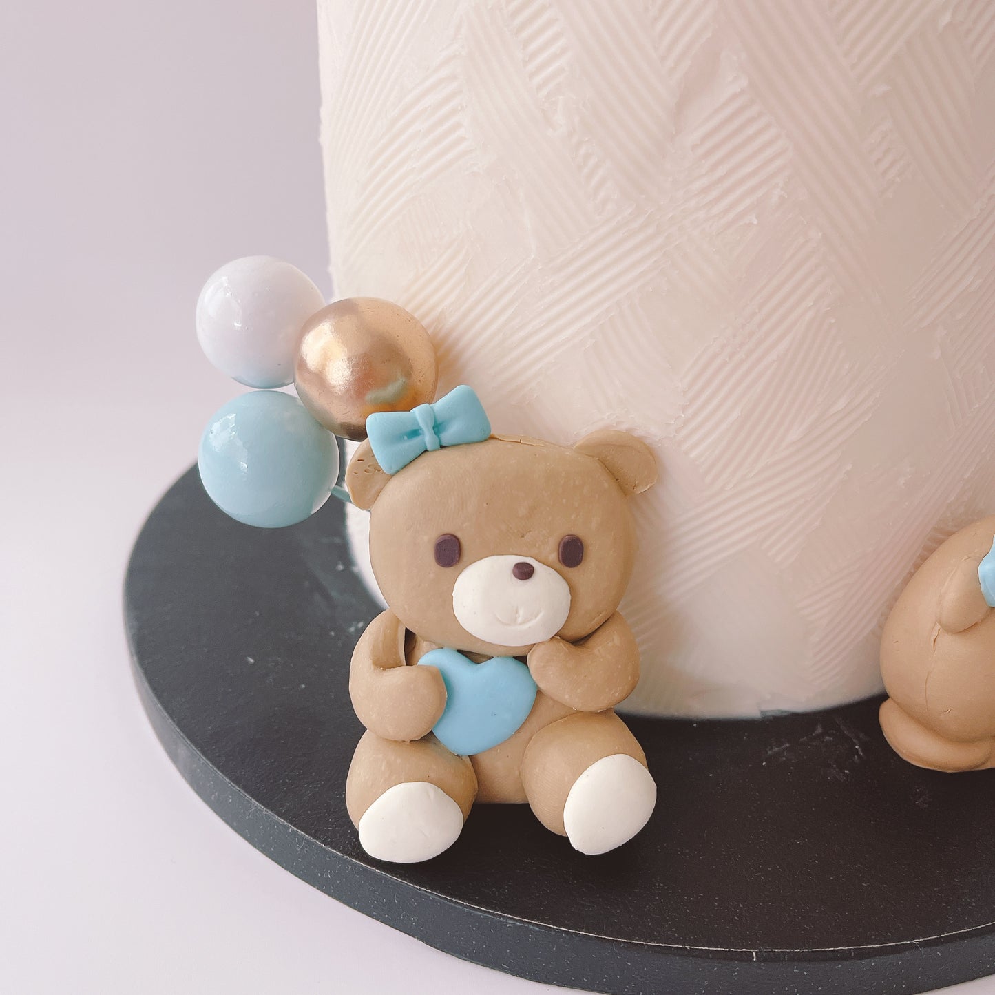 Blue Teddy Bears Cake Topper Decorations Set - 19 Pieces