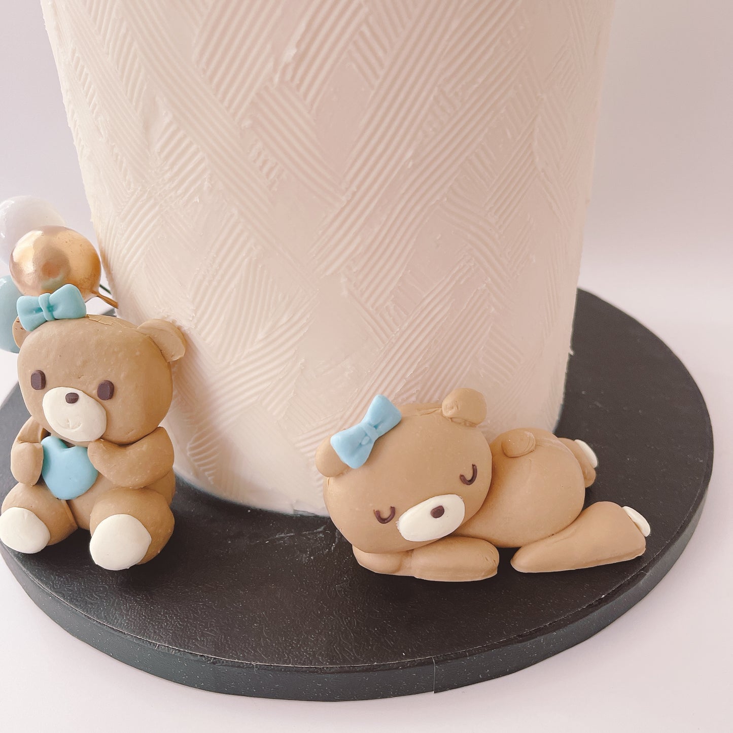 Blue Teddy Bears Cake Topper Decorations Set - 19 Pieces