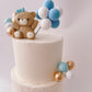 Blue Teddy Bears Cake Topper Decorations Set - 19 Pieces