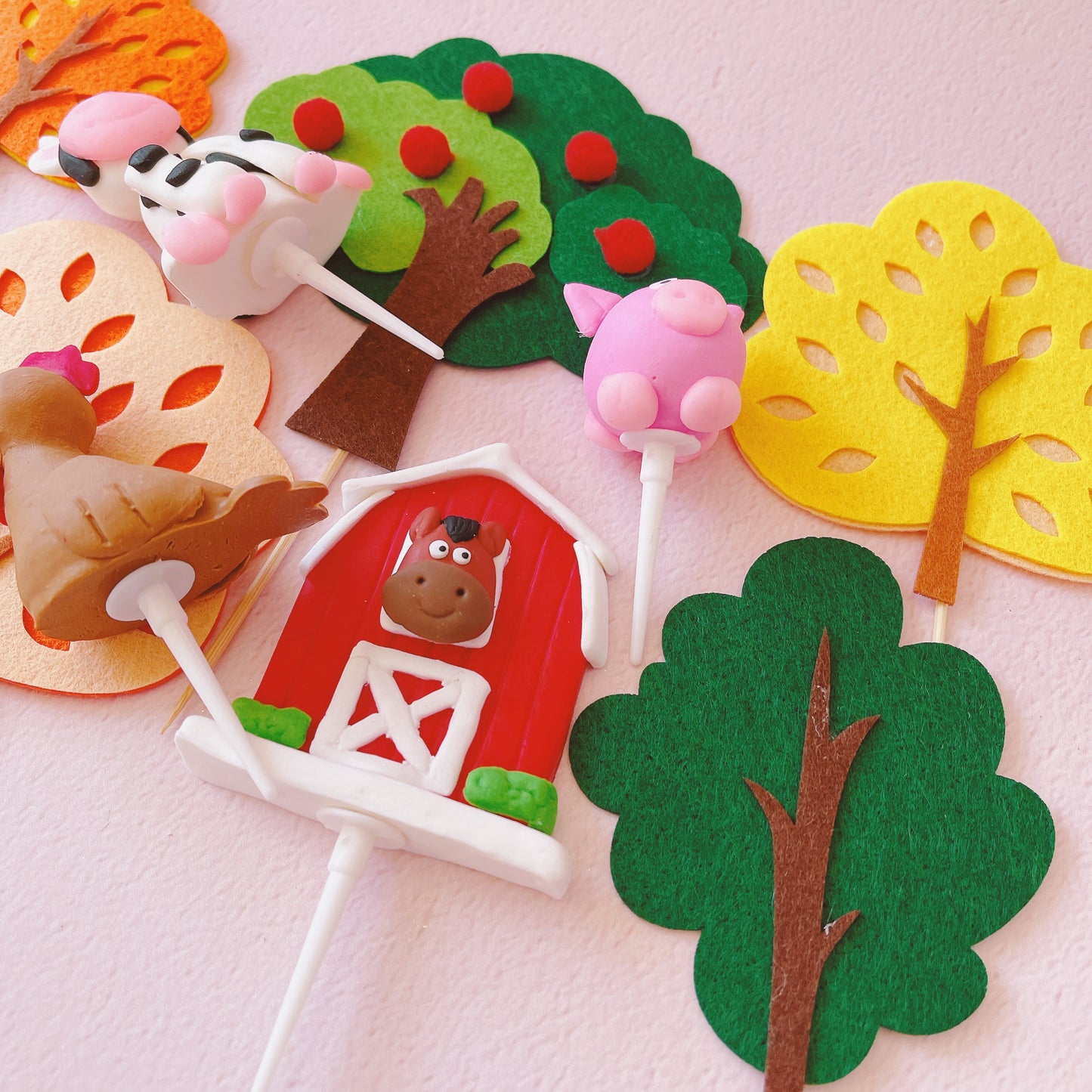 Farm Animal Cake Topper Decorations - 11 Pieces