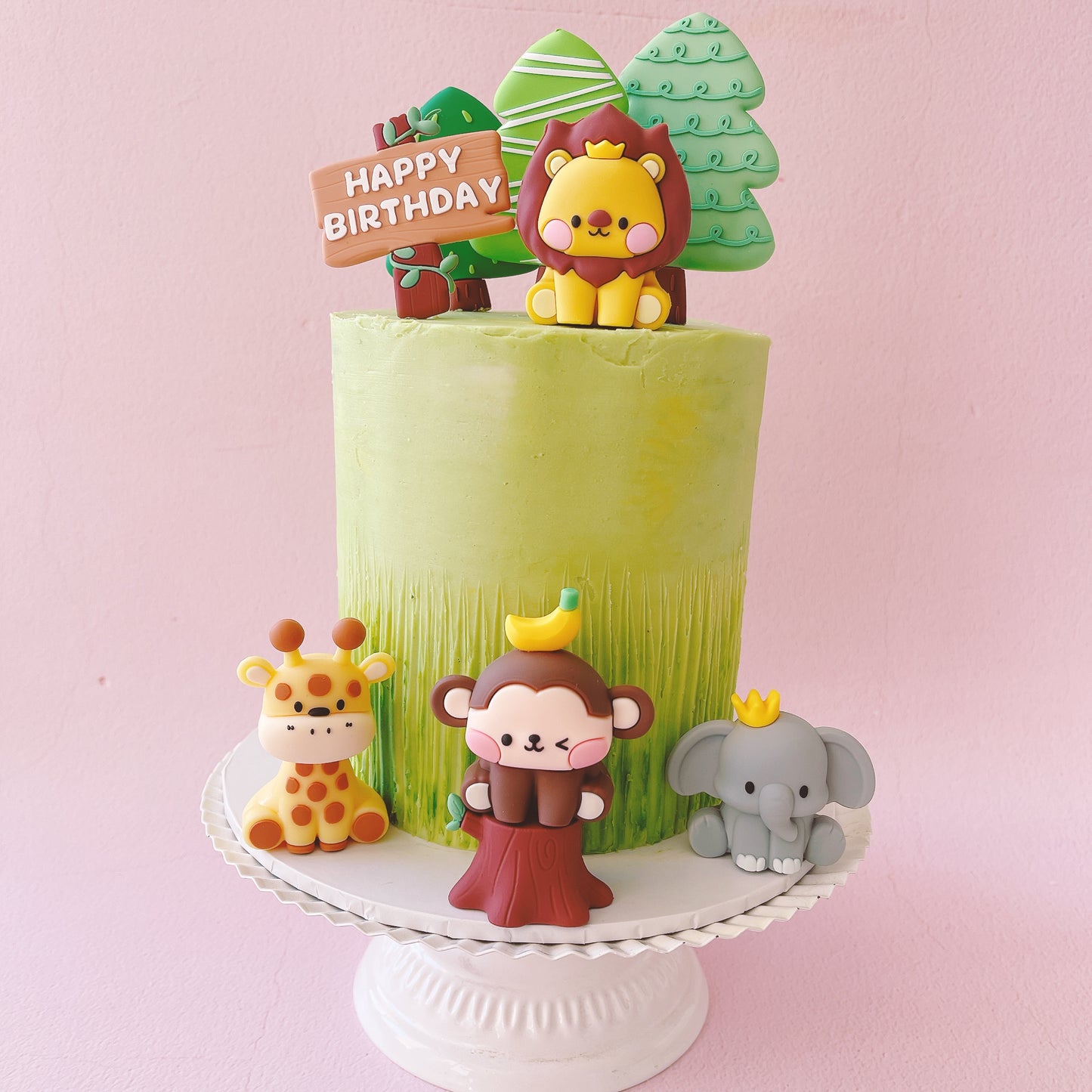 Jungle Safari Animal Cake Topper Decorations - 9 Pieces