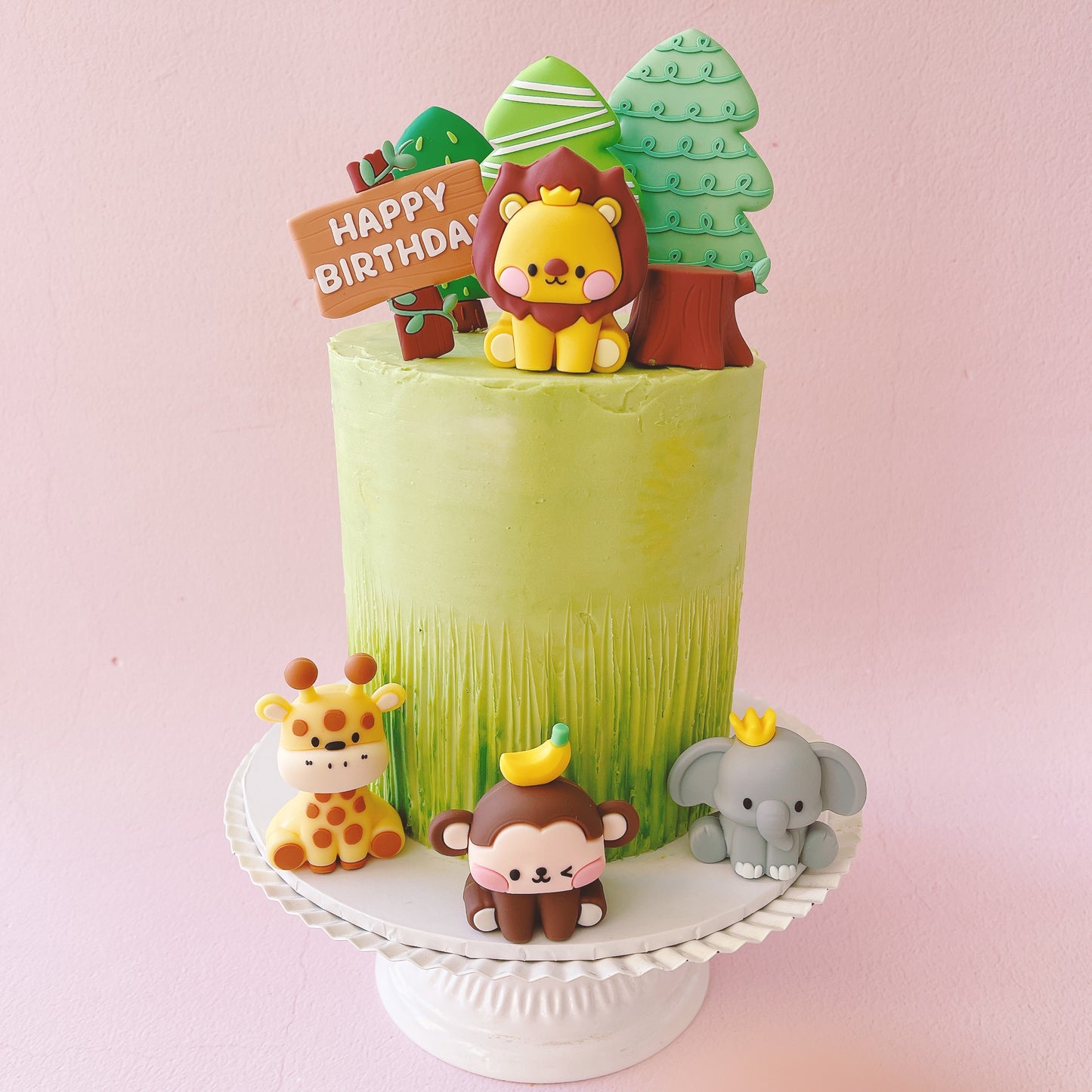 Jungle Safari Animal Cake Topper Decorations - 9 Pieces